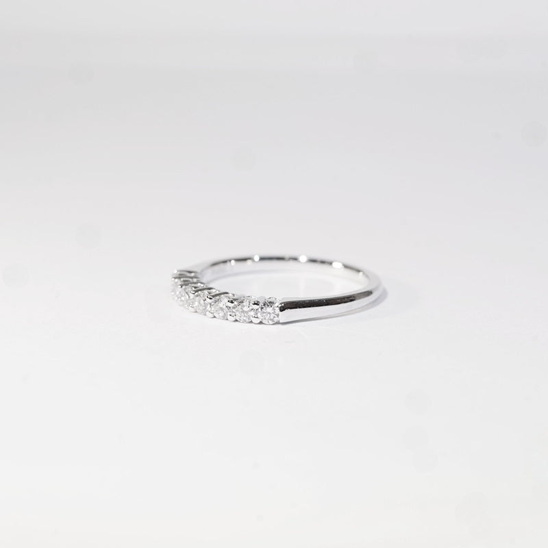 現貨 18K白金 0.359ct 圓形培育鑽石 半圈鑽戒(每顆 0.05ct)