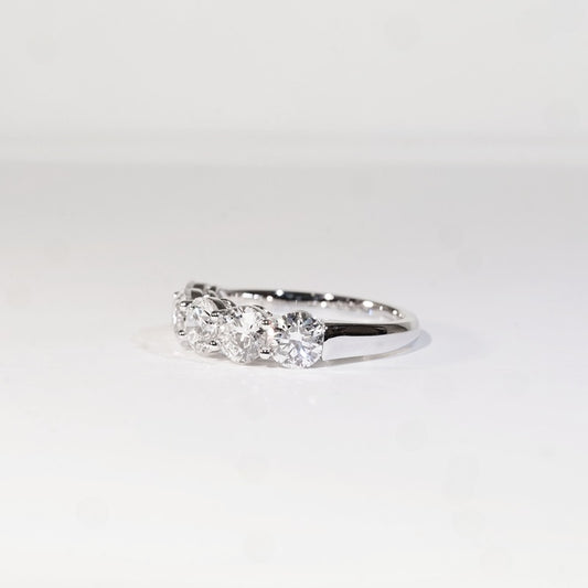 現貨 鉑金PT950 2.506ct 圓形培育鑽石 半圈鑽戒(每顆 0.50ct)