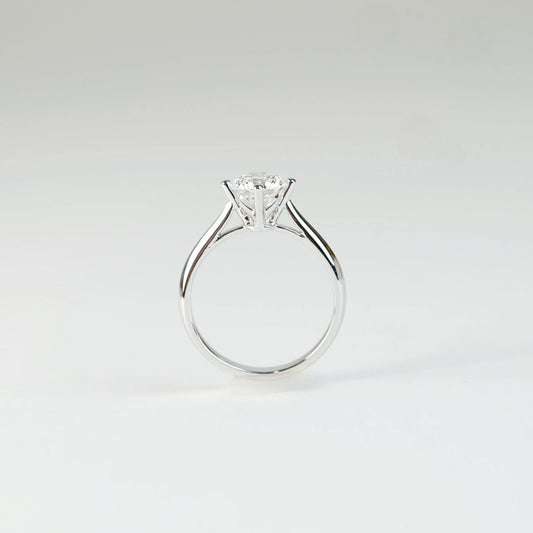 ANDREE 培育鑽石戒指托 | 四爪單鑽漸幼戒圈 (18K金/鉑金) - GD0051C