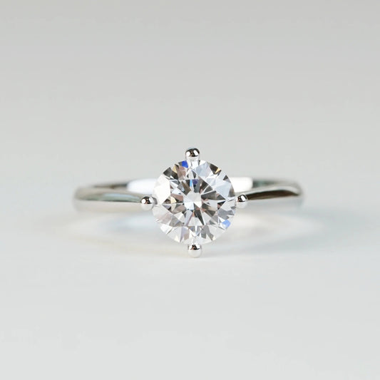 ANDREE 培育鑽石戒指托 | 四爪單鑽漸幼戒圈 (18K金/鉑金) - GD0051C