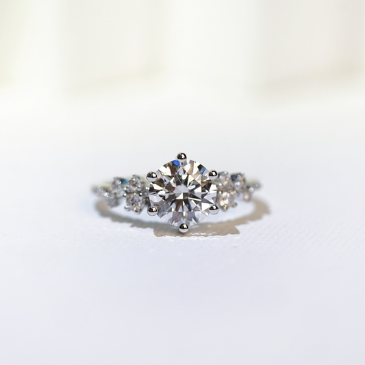 BERNICE 培育鑽石戒指托|雪花鑲座配鑽設計(18K 金/鉑金)– TM0252