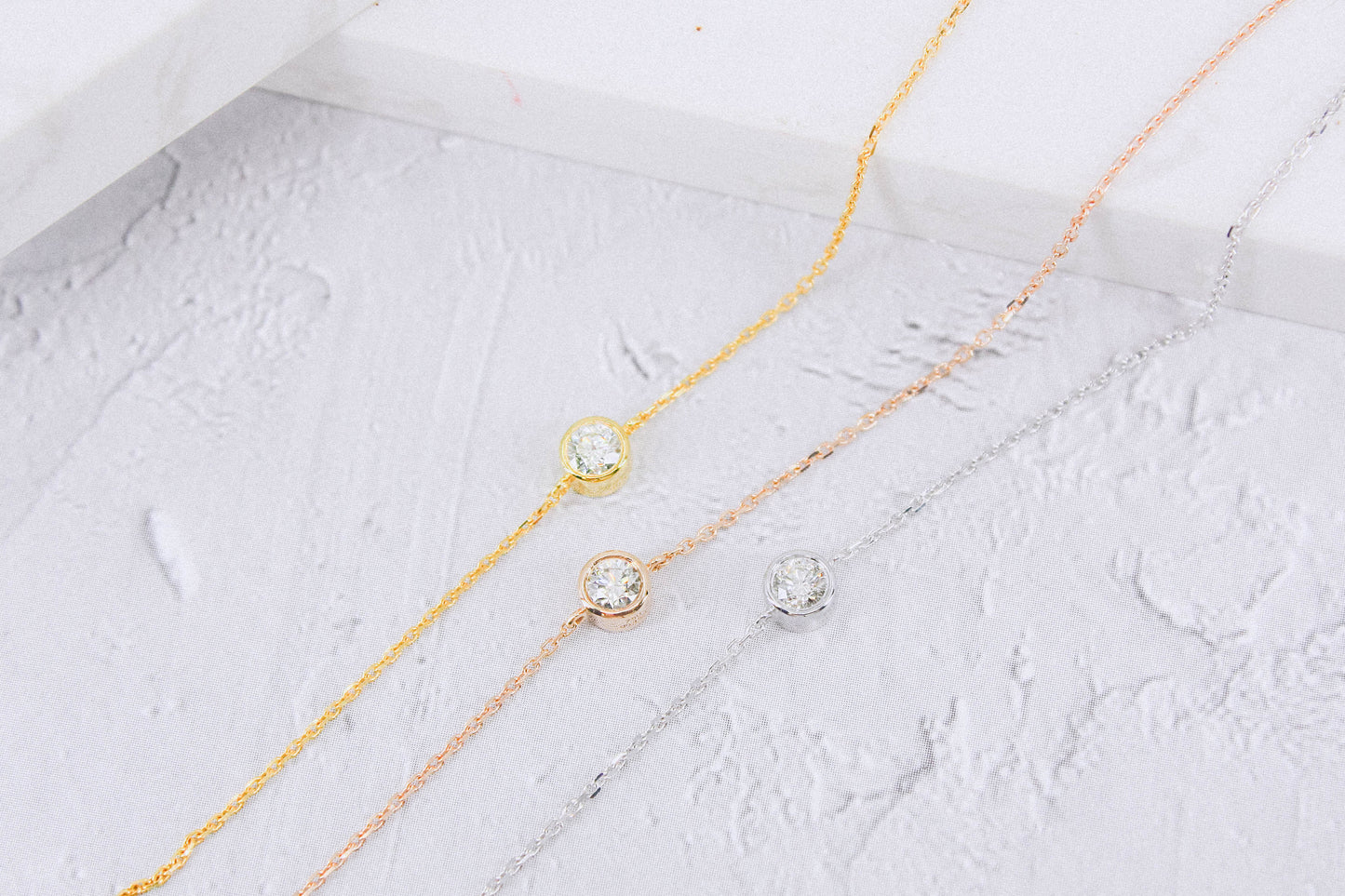 18K金簡約單粒培育鑽石手鏈 <總數 0.20ct - 1.50ct+>