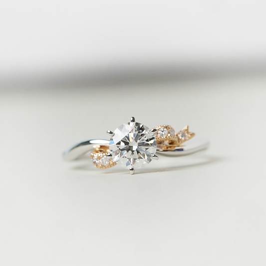 CALIDODRA 培育鑽石戒指托|蝴蝶結造型扭臂配鑽戒圈(18K 金/鉑金)– SGK1064V