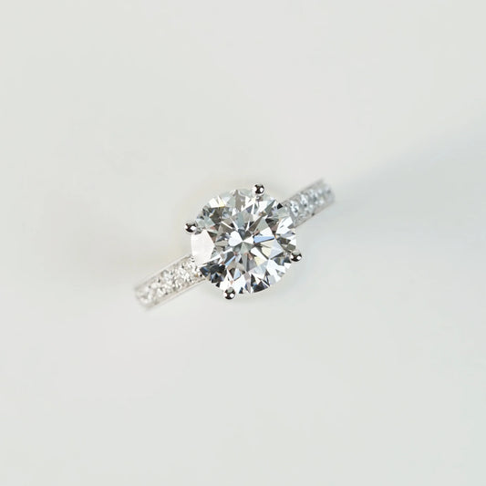 MARGARET 培育鑽石戒指托 | 四爪排鑽戒圈 (18K金/鉑金) - TMRE0120