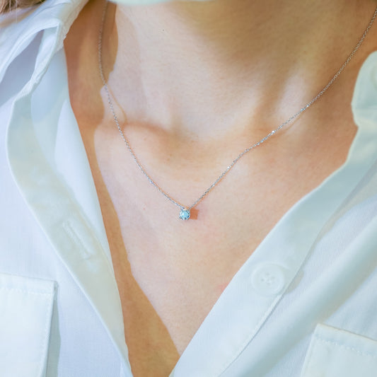 現貨 18K金 TMPA11081 0.30ct 單顆四爪培育鑽石頸鏈 <頂級之選>