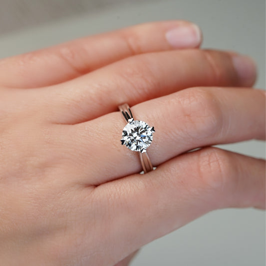 HEDONE 培育鑽石戒指托|漸幼單鑽戒圈(18K 金/鉑金)– TM0045M