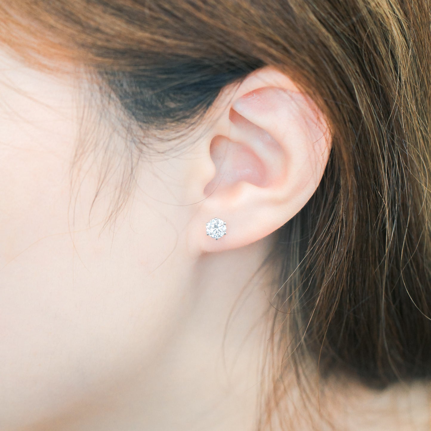 0.80ct 六爪培育鑽石耳環 <品質之選>