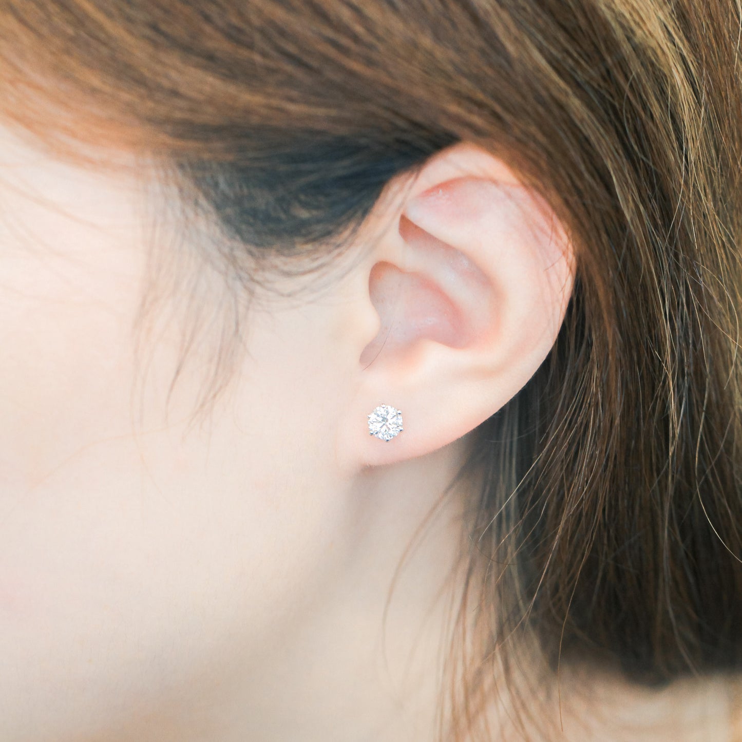 1.00ct 6-Prong Lab Grown Diamond Stud Earrings <High Quality>