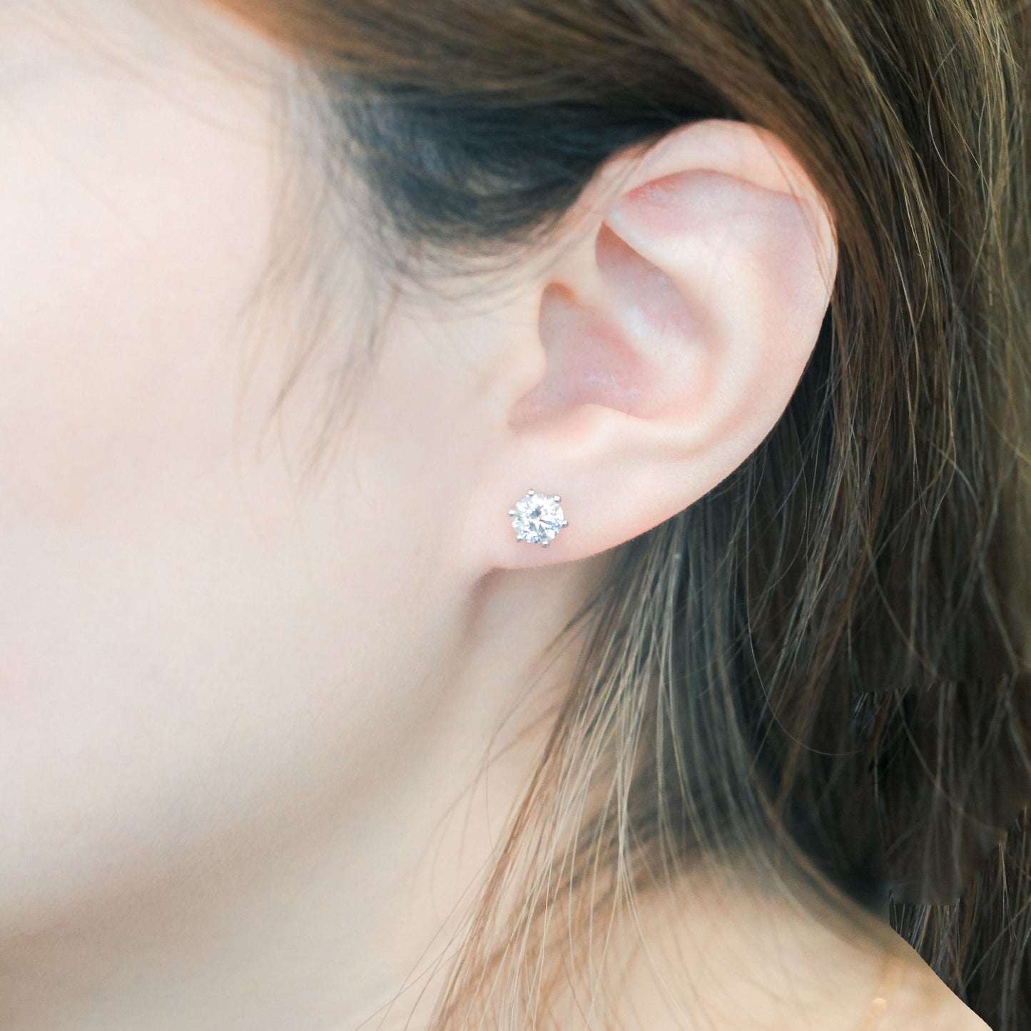 1.40cts 6-Prong Lab Grown Diamond Stud Earrings <High Quality>