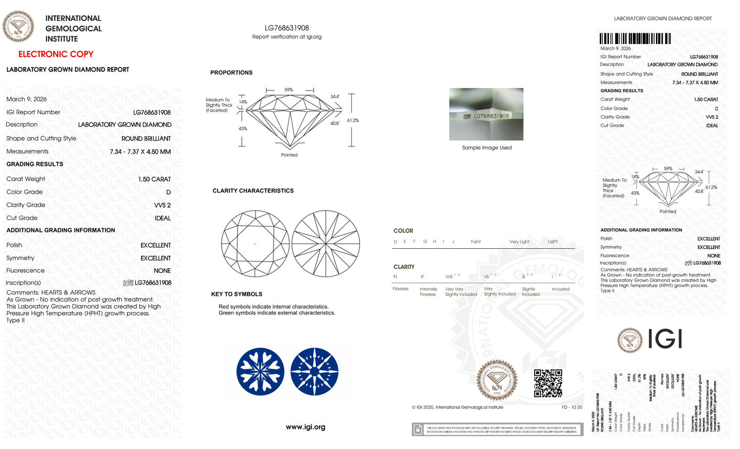 1.50 D VVS2 Ideal Ex Ex Non (LG768631908)