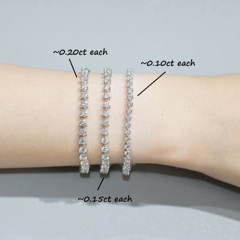 18K 金三爪培育鑽石手鏈 <總數 2.00ct - 10.00ct+>