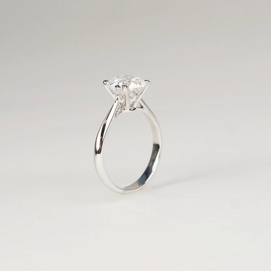 ADRAS 培育鑽石戒指托 | 經典四爪單鑽漸細戒圈 (18K金/鉑金) - GD0051