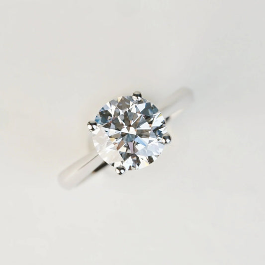 ADRAS 培育鑽石戒指托 | 經典四爪單鑽漸細戒圈 (18K金/鉑金) - GD0051