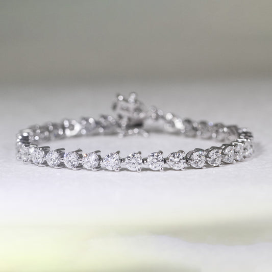 現貨 18K金 7.70cts 三爪培育鑽石手鏈 (GDB0003-022)