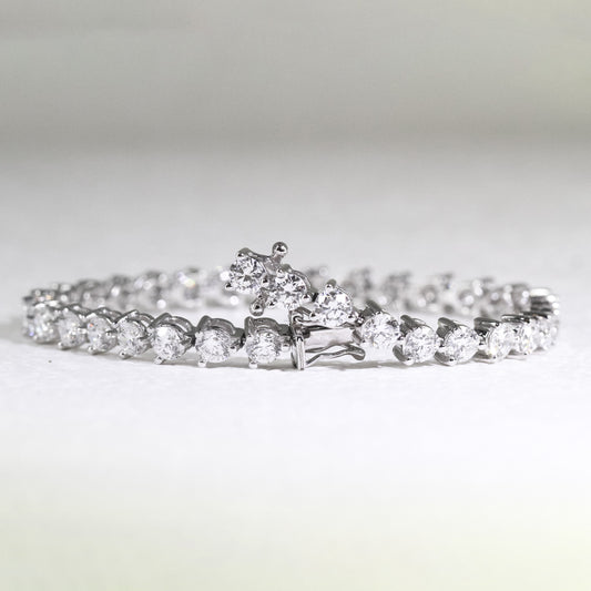 現貨 18K金 7.70cts 三爪培育鑽石手鏈 (GDB0003-022)