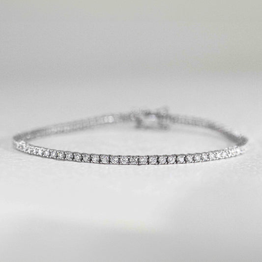 現貨 18K金 1.33cts 四爪培育鑽石手鏈 (GDB0004-0015)