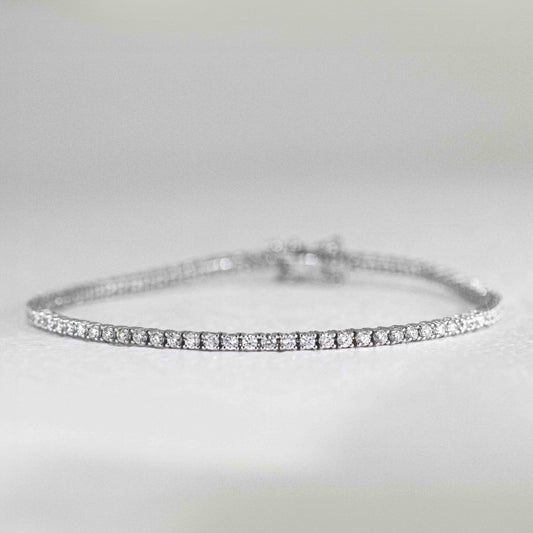 現貨 18K金 1.33cts 四爪培育鑽石手鏈 (GDB0004-0015)