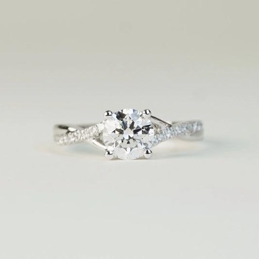 現貨 PT950 1.02cts 圓形培育鑽石戒指 (FELICIA - KLR0207)