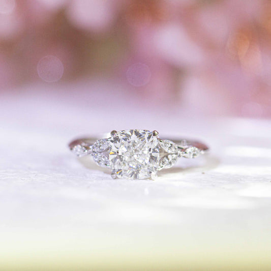 In-Stock 1.15cts Square Cushion Lab Grown Diamond Ring (MARIAN - R24807CUA)