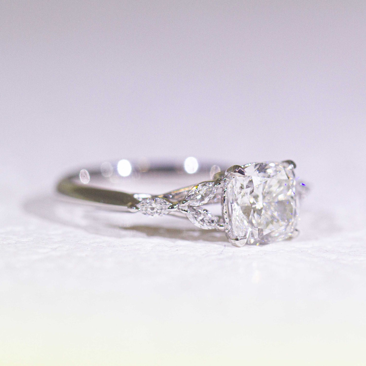 In-Stock 1.15cts Square Cushion Lab Grown Diamond Ring (MARIAN - R24807CUA)