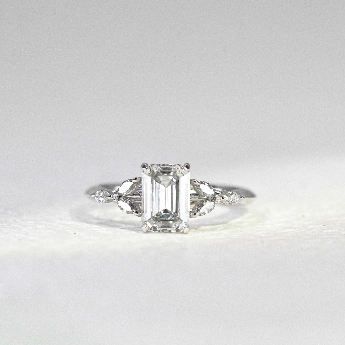 In-Stock 1.50cts Emerald Cut Lab Grown Diamond Ring (MARIAN - R24807EMA)