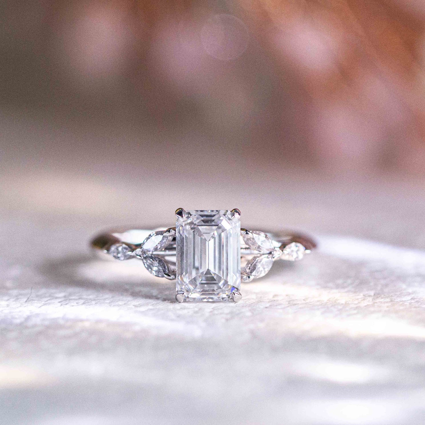 In-Stock 1.50cts Emerald Cut Lab Grown Diamond Ring (MARIAN - R24807EMA)