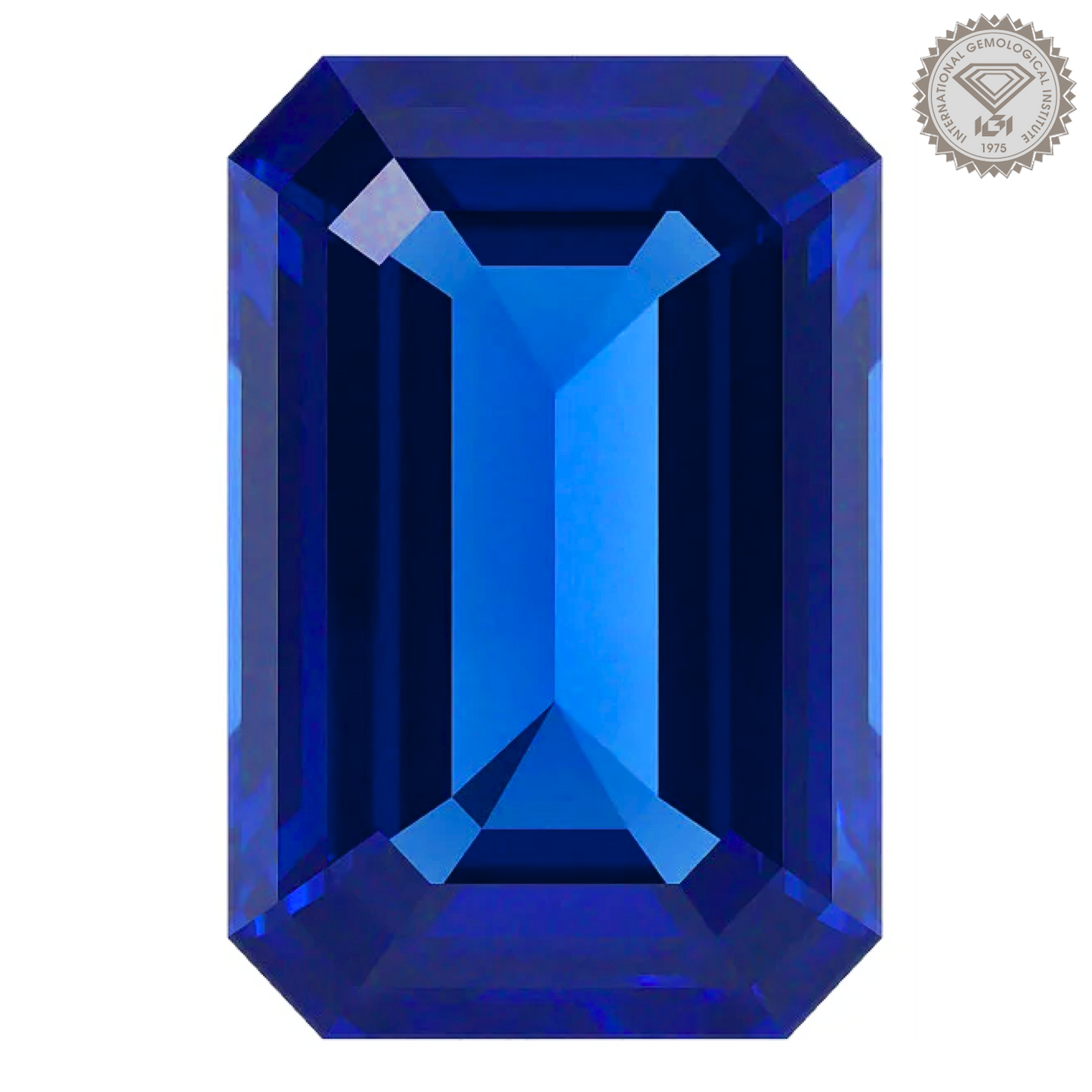 培育藍寶石 - 祖母綠形