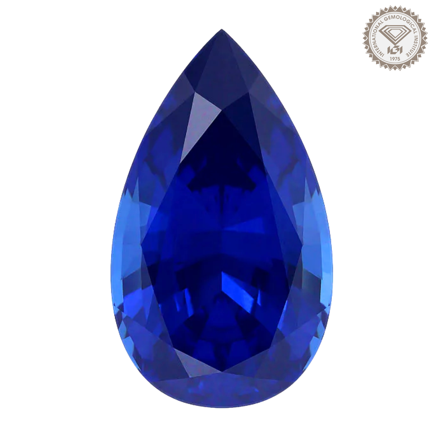 培育藍寶石 - 梨形