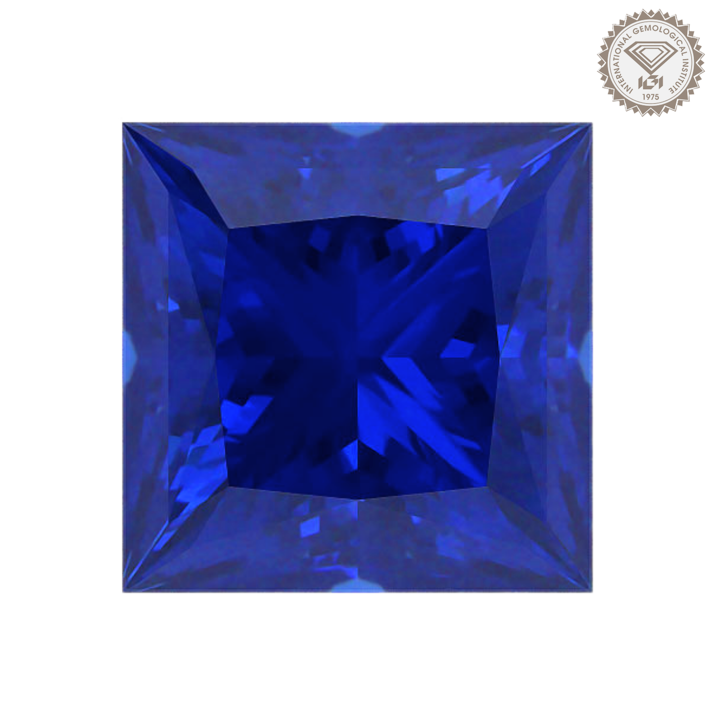 培育藍寶石 - 公主方形