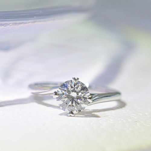 In-Stock 18K White Gold 1.50cts Round Shape Lab Grown Diamond Ring (IDALIA - TM0057M)