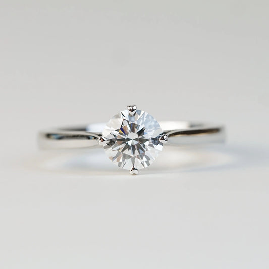 ALDAVA 培育鑽石戒指托 | 四爪漸幼單鑽戒圈 (18K金/鉑金) - TM0102