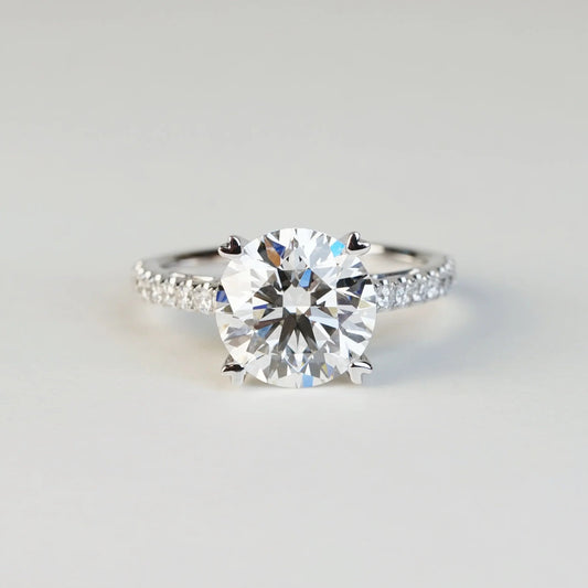 KIMBERLEY 培育鑽石戒指托|內圈鏤空鋪鑽戒圈(18K 金/鉑金)– TM0141