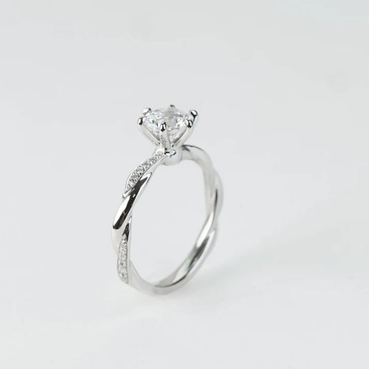 現貨 18K白金 1.03cts 圓形培育鑽石戒指 (GISELLE – TM0336)