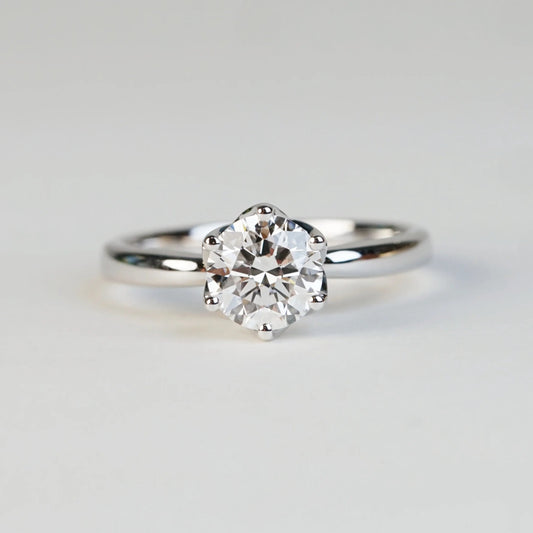 SABINA 培育鑽石戒指托|配隱藏玫瑰金鑲鑽底托(18K 金/鉑金)– TM0802