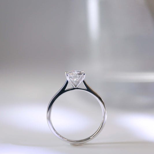 In-Stock 18K WG 1.30cts Round Shape Lab Grown Diamond Ring (HULD - TM0805N)