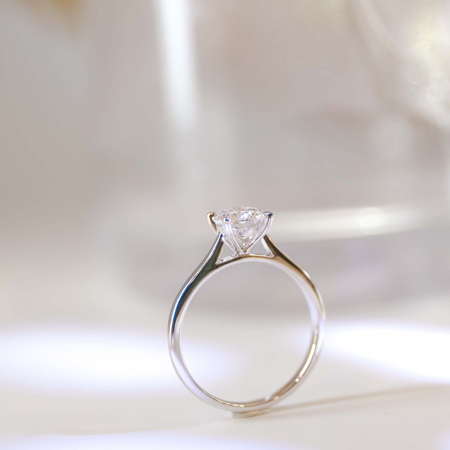 現貨 18K WG 1.30cts 圓形培育鑽石戒指 (HULD - TM0805N)