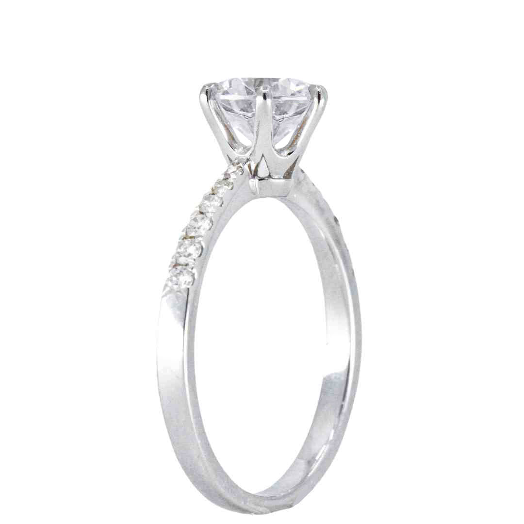 BASIA 圓形培育鑽石戒指托 | 漸幼排鑽戒圈 (18K金/鉑金) - TM0923