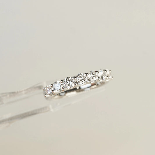 In-Stock PT950 1.205ct (0.17ct each) Round Lab Grown Diamonds U-Prong Anniversary Ring