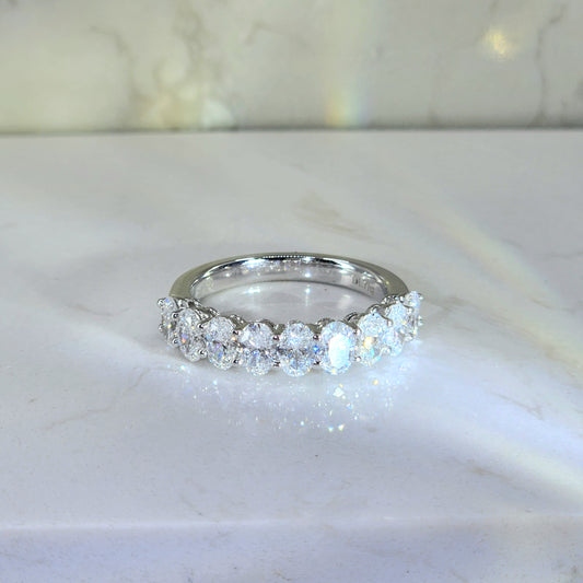 18K金培育鵝蛋形半圈線戒 <0.7ct - 5.5ct+>