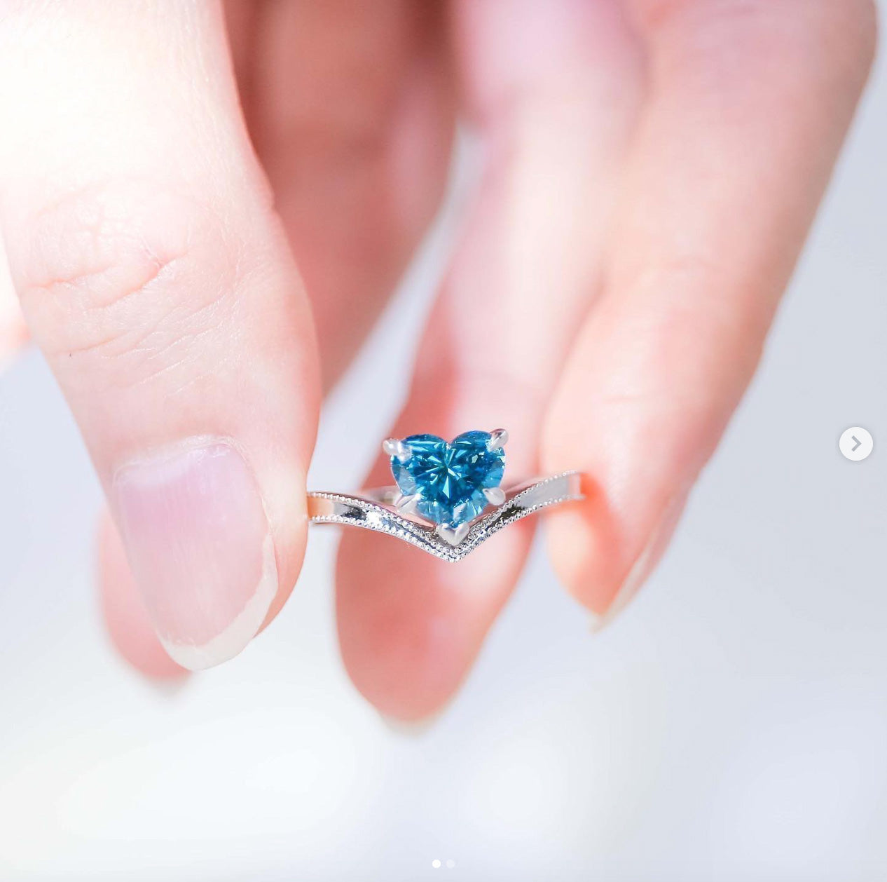 現貨 18K金 1.06cts 心形培育藍鑽戒指 (OONA - TMH91104)
