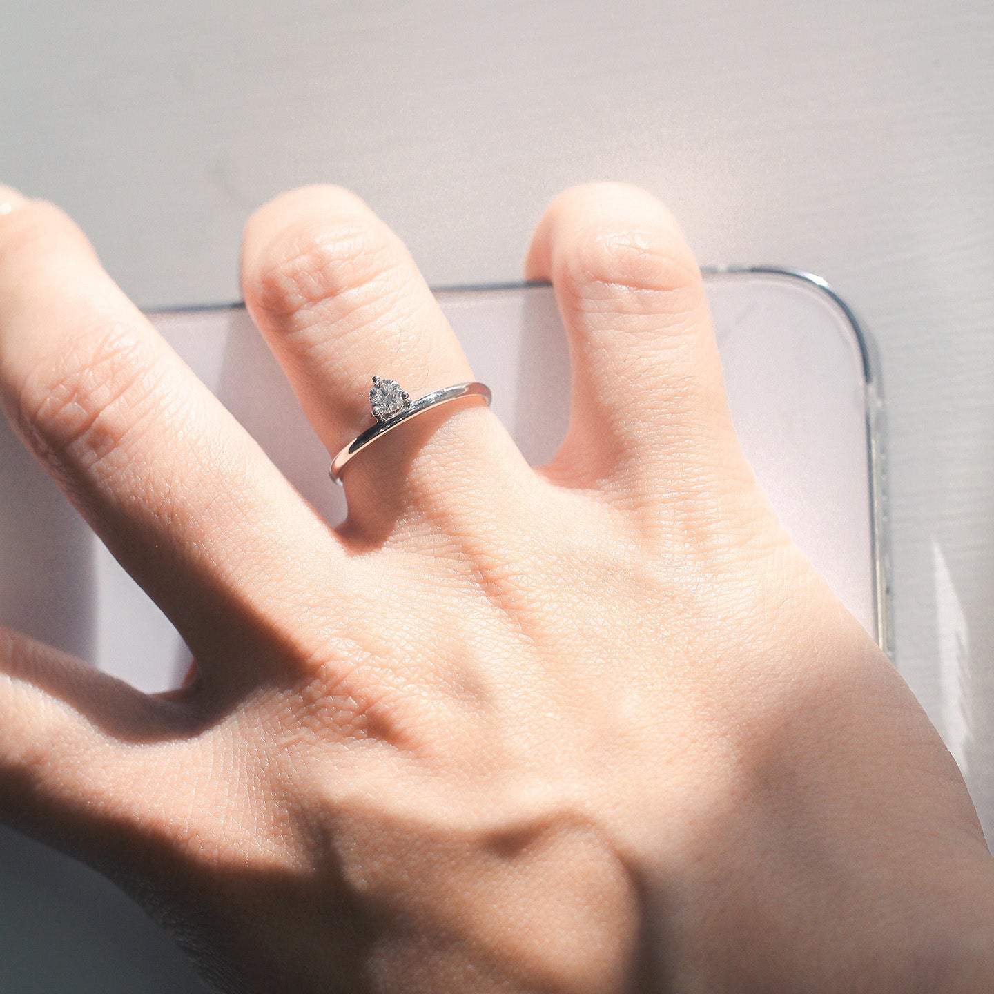 現貨 18K金 0.18ct圓形培育鑽石戒指 (TMLR1202)