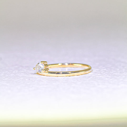 現貨 18K金 0.20ct 梨形培育鑽石戒指 (TMLR1204)