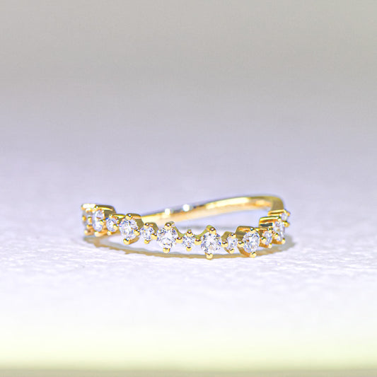 現貨 18K金 流線形培育鑽石線戒 (TMLR1206)