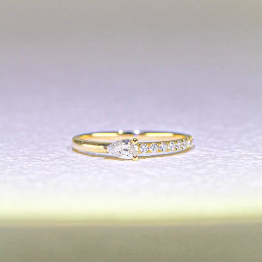 梨形培育鑽石流星戒指 (TMLR1207)