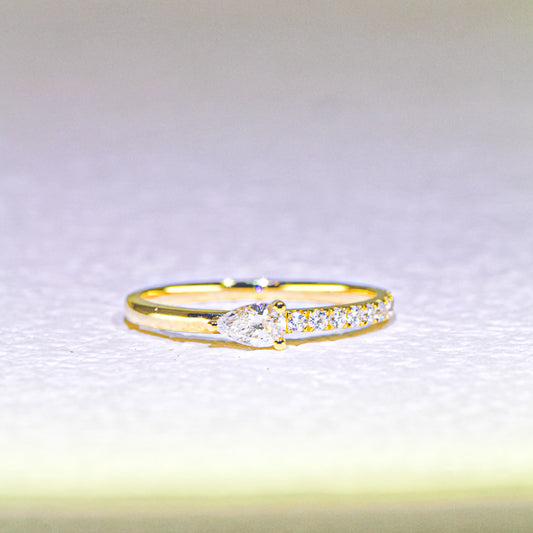 梨形培育鑽石流星戒指 (TMLR1207)