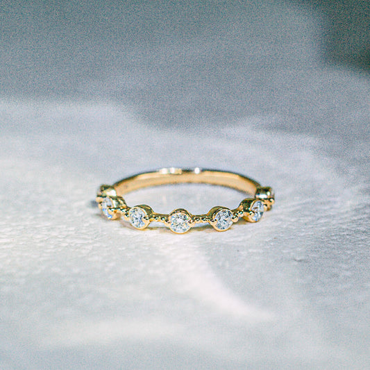 小圓鑽併珠邊戒指 (TMLR1213)