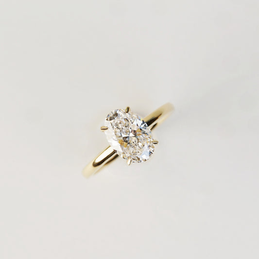 In-Stock 18K YG 2.07cts Oval Shape Lab Grown Diamond Ring (AFRA - TMO1012N)