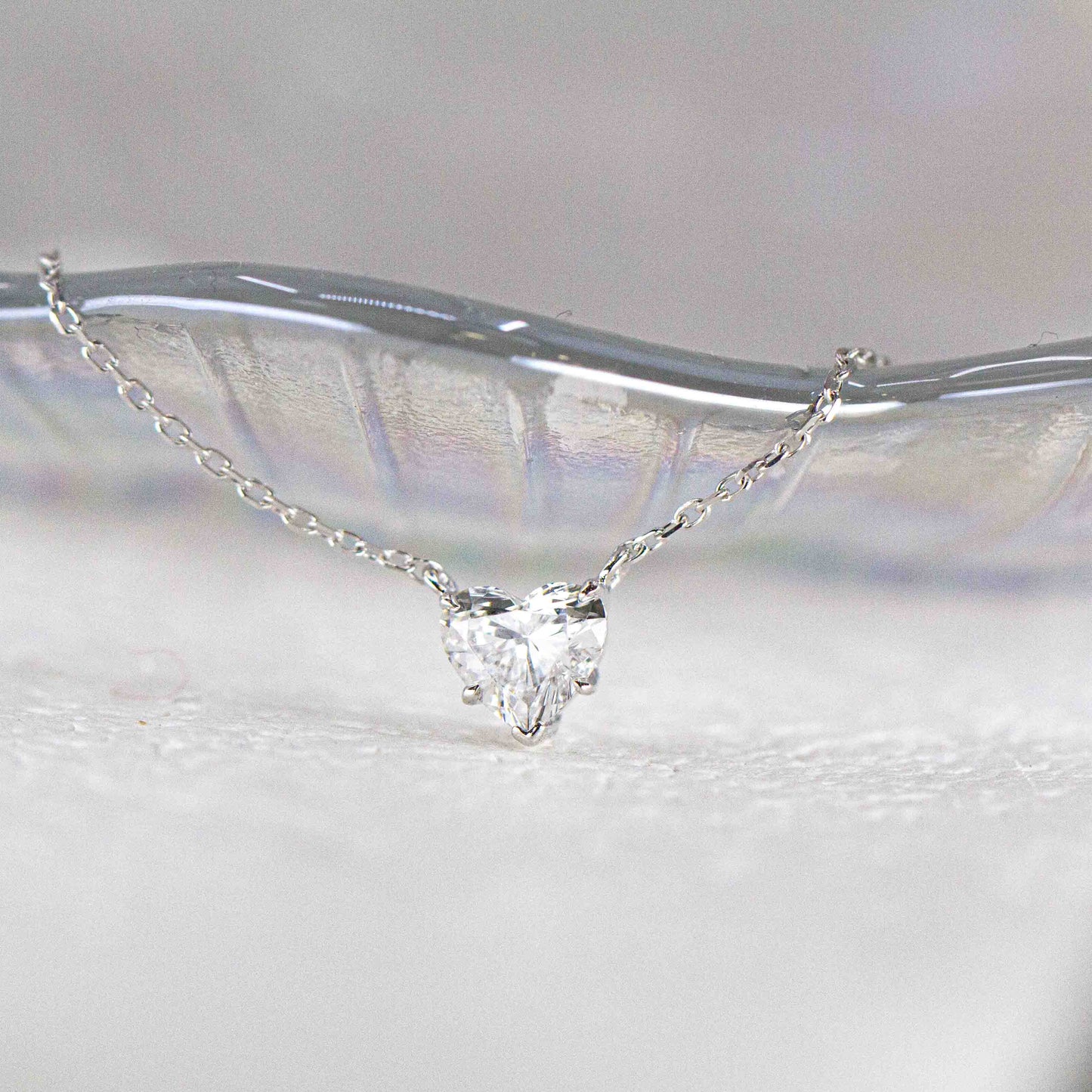 18K金心形單粒培育鑽石頸鏈 <總數 0.20ct - 1.50ct+>