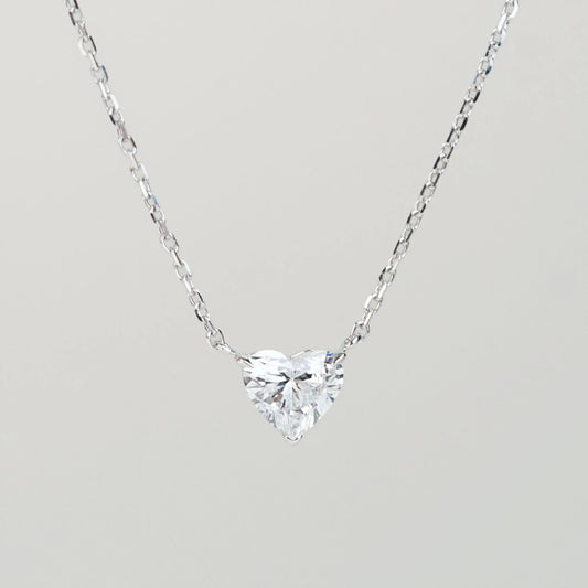 In-Stock 18K TMPA11081 0.70ct 4-Prong Lab Grown Diamond Solitaire Necklace <Premium Grade>