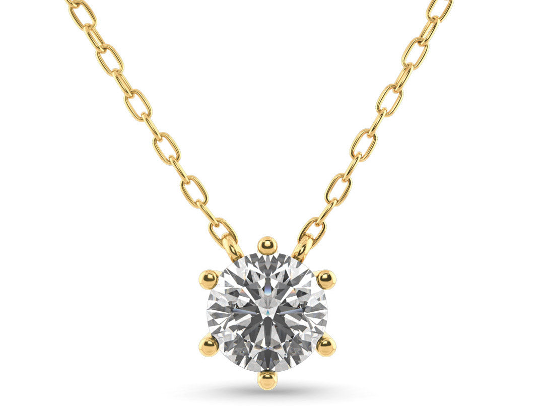 0.20ct 6-Prong Lab Grown Diamond Solitaire Necklace <Premium Grade>
